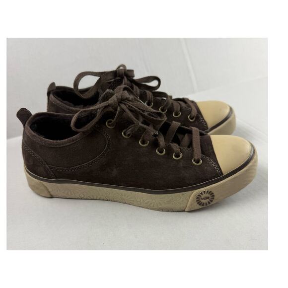 UGG Evera Brown Suede Low Top Lace Up Sneakers - Size 5.5 - Picture 3 of 12